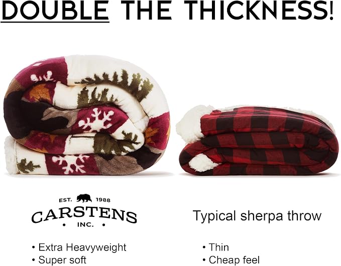 CARSTENS, INC. Ultra Premium Super Soft Plush Sherpa Fleece Oversized Throw - Image 4