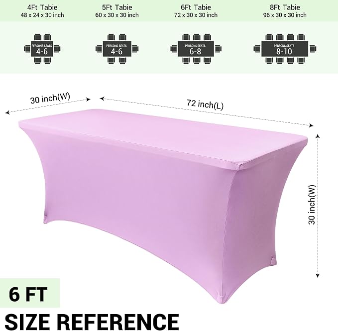 Obstal 6 Pack Stretch Spandex Table Covers - Image 4