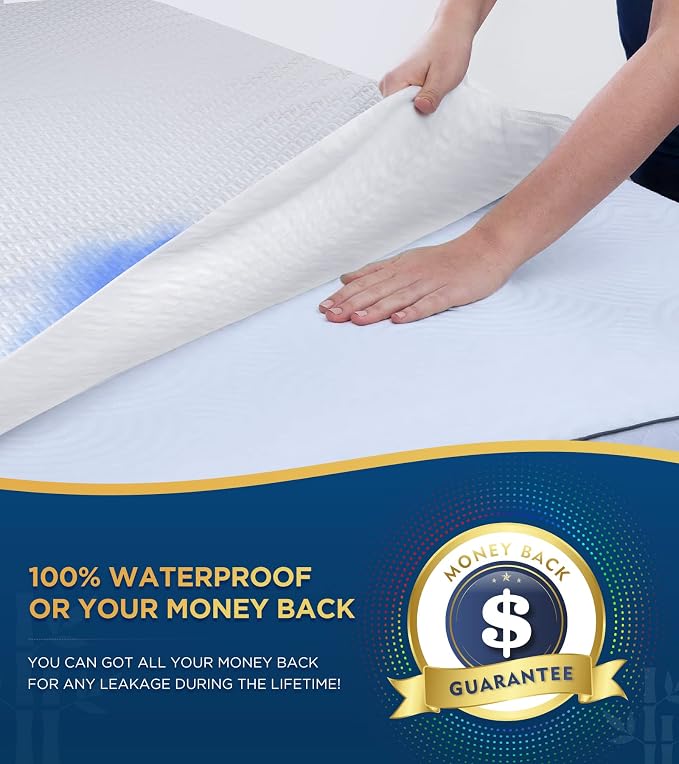 Premium 100% Waterproof Full Mattress Protector Breathable Cooling 3D Air - Image 2
