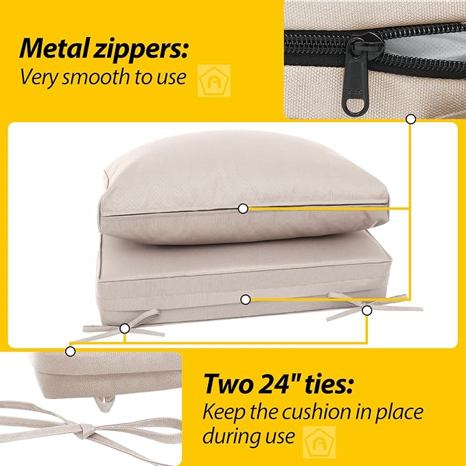 AAAAAcessories Outdoor Deep Seat Cushions, Waterproof, Fade-Resistant Patio - Image 4