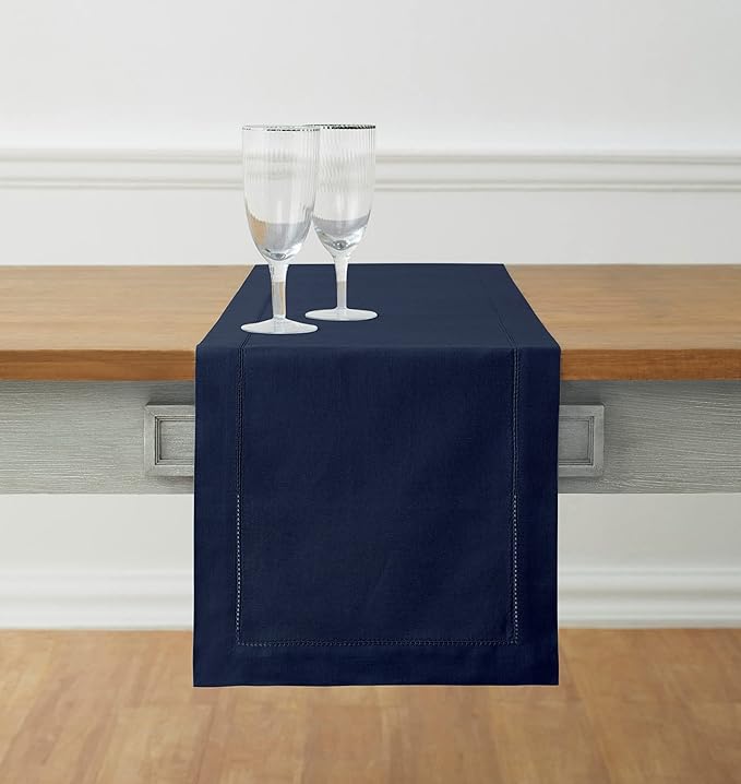 Solino Home Navy Blue Table Runner 144 Inches Long by SolinoHome
