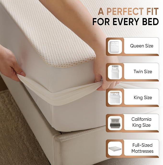 Deluxe Cooling Waterproof Organic Mattress Protector Queen - Image 5