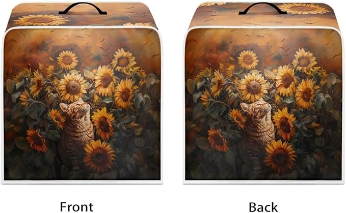 Cute Flowers Cat Coffee Maker Cover - Image 2