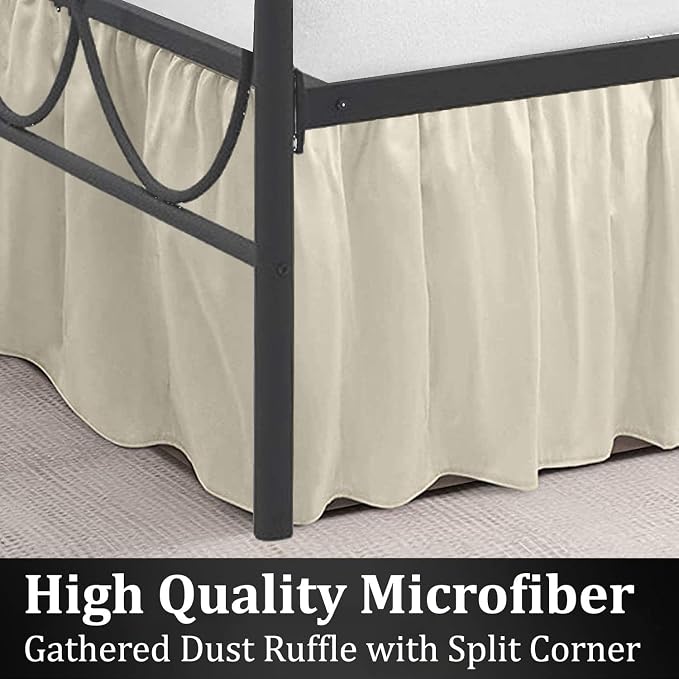 SKY BEDDINGS - King Size Ruffled Bed Skirt - 12 Inch Drop Dust Ruffle Bed Skirt - Image 4