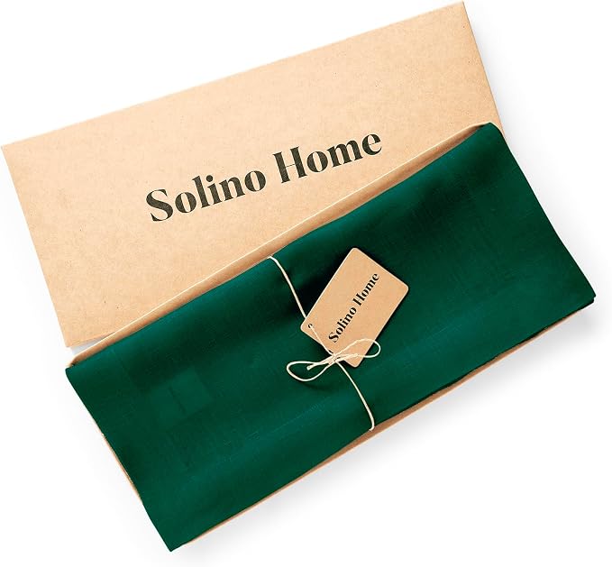 Solino Home Linen Green Table Runner 108 Inches Long - Image 5