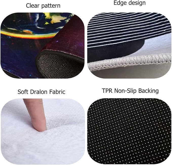 Purple Galaxy Rug Space Rugs Colorful Throw Rug Non-Slip Sun and Cloud Carpet - Image 7