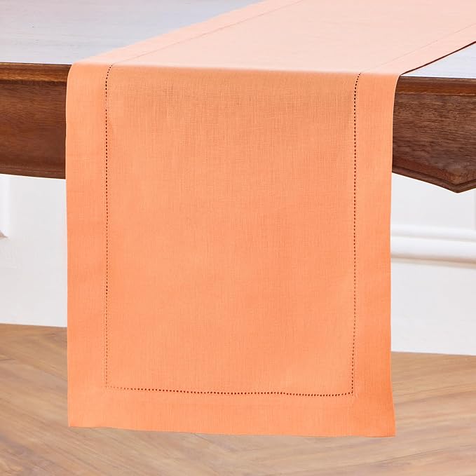 Solino Home Linen Coral Table Runner 108 Inches Long - Image 2