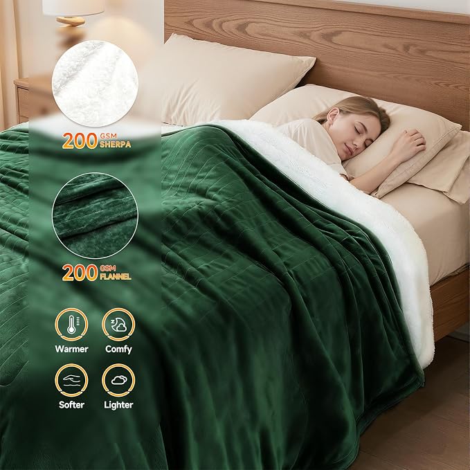 Heated Blanket Electric Throw Blanket 50"x60" Fast Heating Electric Blanket - Image 3