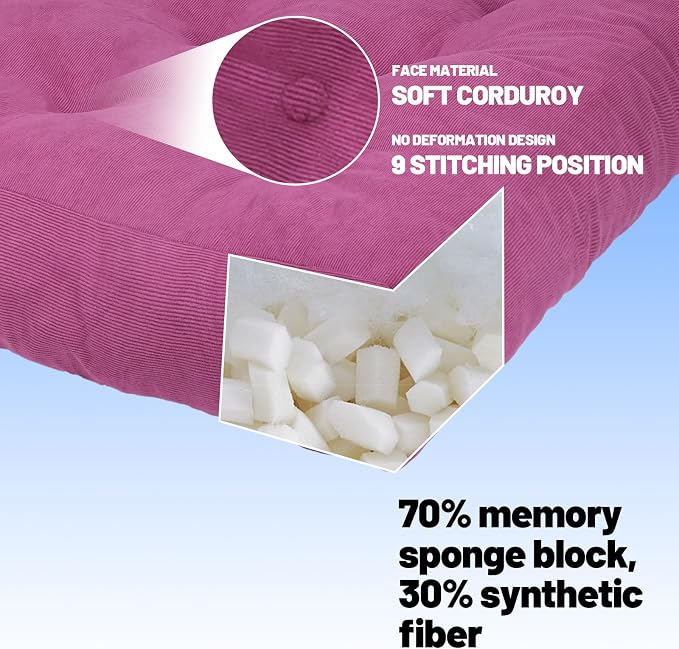 Meditation Floor Pillow Set of 2, Square Large Pillows Seating - Image 4