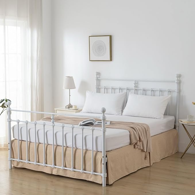Bed Skirt Full Size, Pleated Waffle Weave Bed Skirt - Image 6