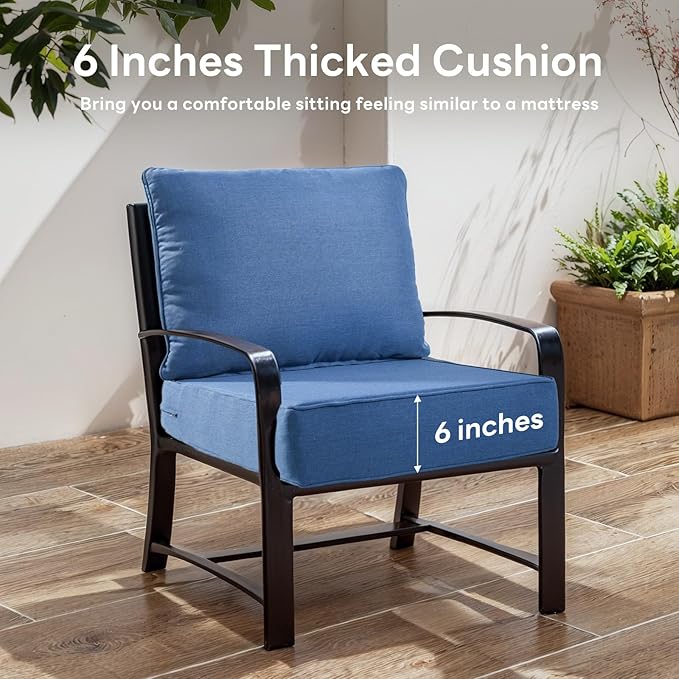 6" Thicker Outdoor Chair Cushion 4 Sets - Image 3