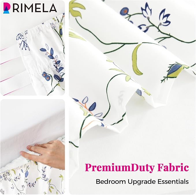 RIMELA Sweet Blueberry Bed Skirt Queen Size 15 Inch Drop, Elastic Bed Skirting - Image 8