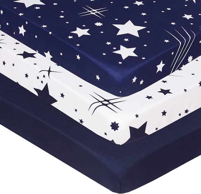 Belsden Pack of 3 Mini Crib Sheet Set, Pack N Play Sheet Set by Belsden