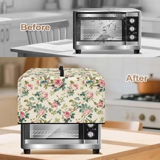 Microwave Cover, Rose Microwave Dust Cover Waterproof Microwaves Oven Covers - Image 4