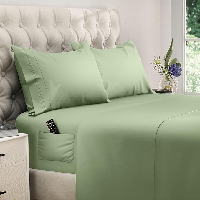 DREAMCARE King Size Sheets Set – 4 pcs Cooling Sheets – up to 21” Deep Pocket by DREAMCARE