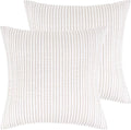 Levtex Home - Tobago Stripe Taupe - Quilted Taupe and White Shams Set of Two by LevtexHome
