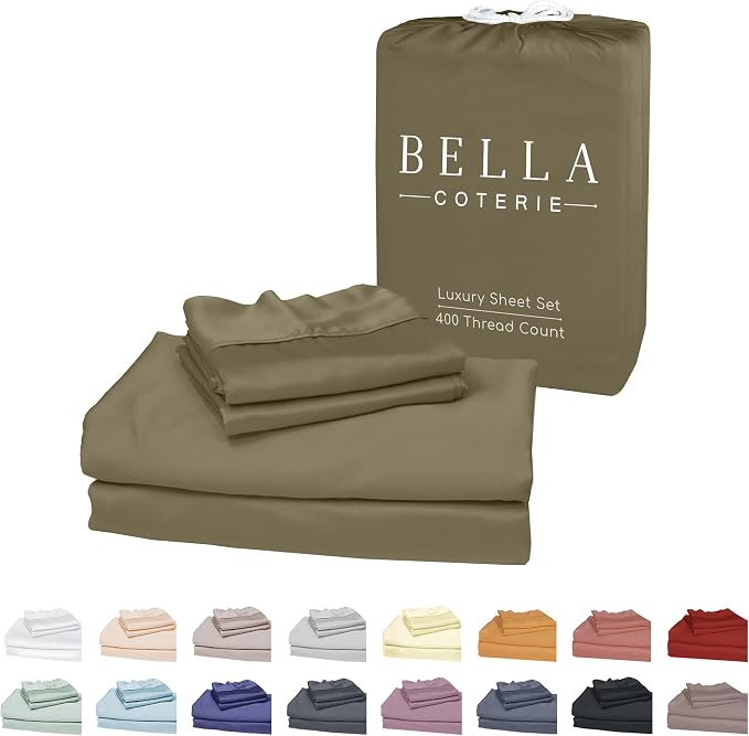 Bella Coterie Luxury Bamboo Viscose Twin Size Sheet Set | 100% Organically by BC