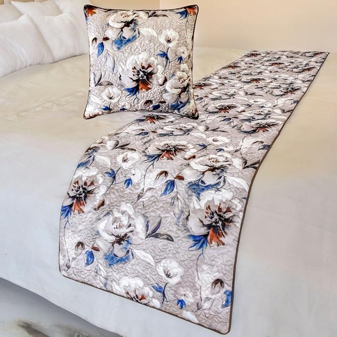 The HomeCentric King/Queen/Twin Ivory Luxury CA King 86"x18" Bed Runner by TheHomeCentric