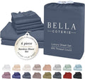 Bella Coterie 6 Piece Luxury Bamboo Viscose Split Top King Size Sheet Set | 34" by BC