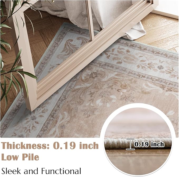 jinchan Vintage Floral 3x5 Area Rugs - Image 4