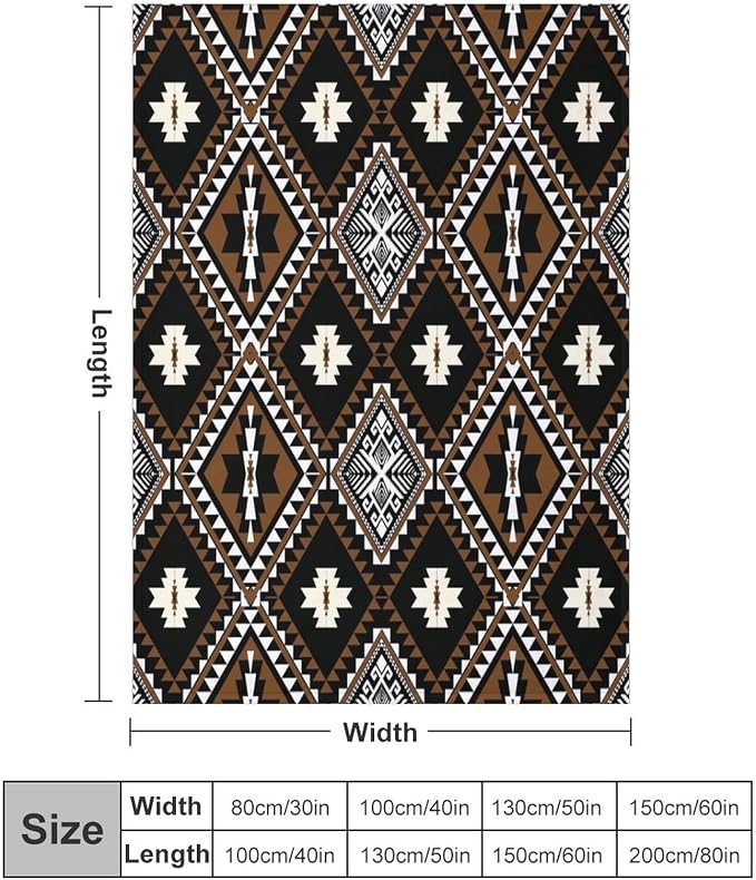 Rustic Western Throw Blanket, Southwestern Bohemian Ethnic Style Native Aztec - Image 2