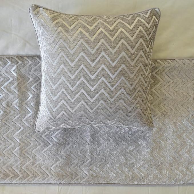 The HomeCentric King/Queen/Twin Silver Decorative Full 68"x18" Bed Runner - Image 3