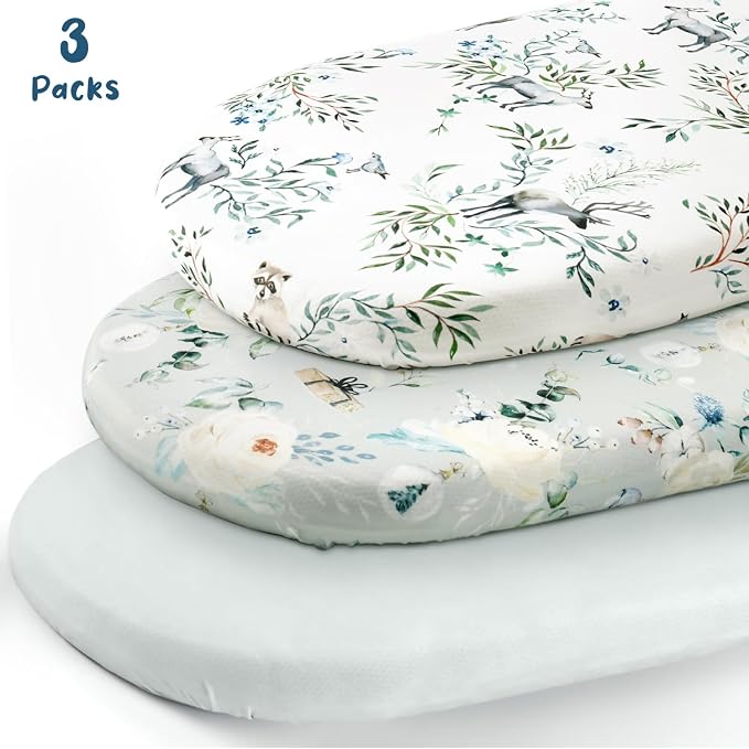 Stretchy Ultra Soft Fitted Bassinet Sheet Set 3 Pack, Universal Fit - Image 2