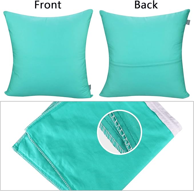 4-Pack 100% Cotton Comfortable Solid Decorative Throw Pillow Case, Thmyo Square - Image 7