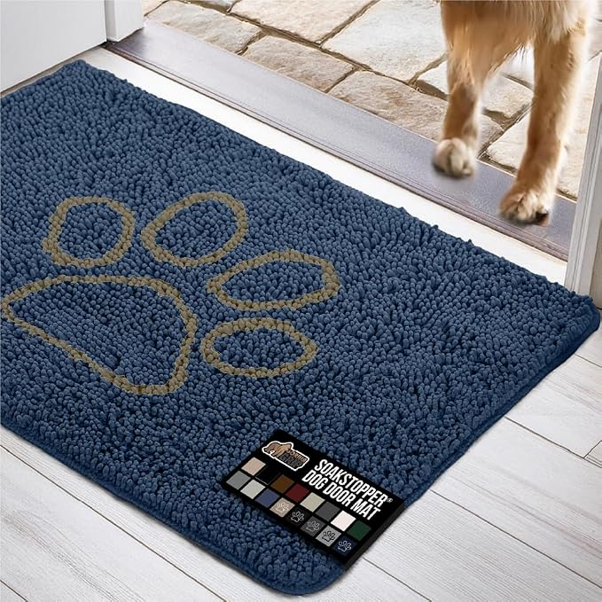 GORILLA GRIP SOAKSTOPPER Dog Door Mat, 36x24 Machine Washable Rug Absorbent by GorillaGrip