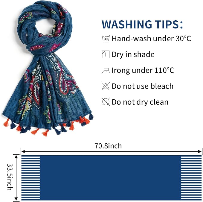 Scarf for Women Lightweight Soft Floral Leopard Printed Scarves Fall Winter - Image 3