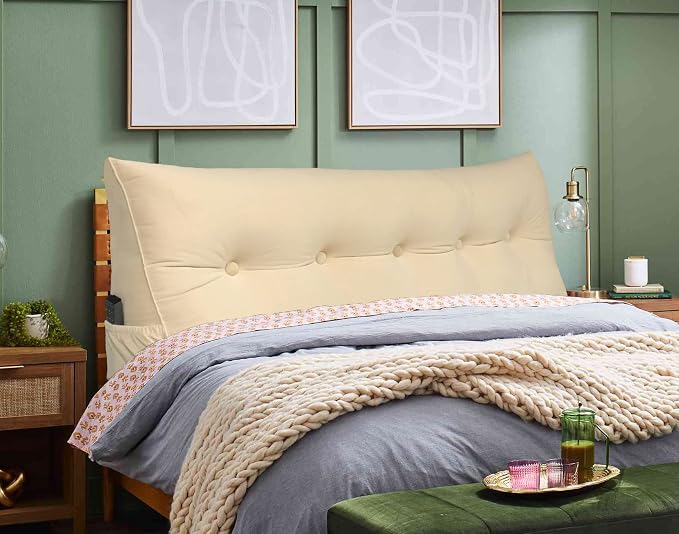 Triangular Reading Bed Rest Pillow Large Bolster Cushion Headboard Backrest - Image 2