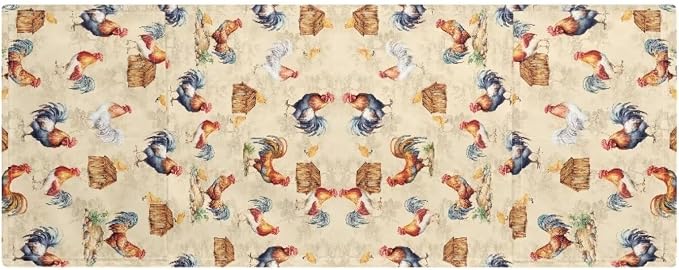 ZFRXIGN Vintage Chicken Microwave Oven Cover Dustproof Top Cover Linen Toaster - Image 2