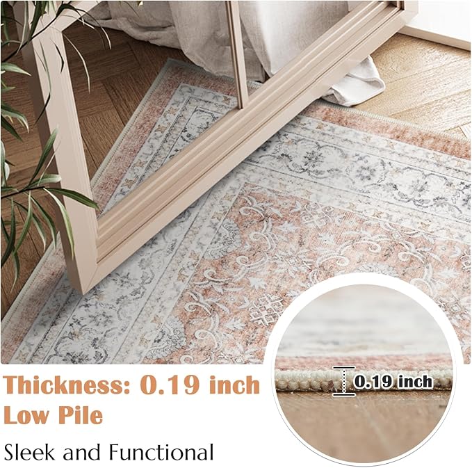 jinchan Floral 3x5 Area Rugs for Entryway - Image 6