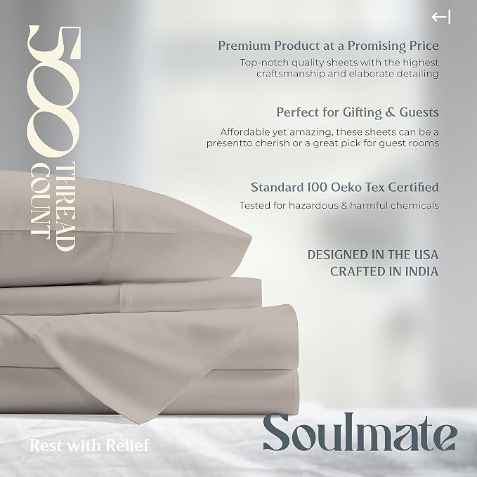 Mayfair Linen 500 Thread Count California King Cotton Sheets - Image 7