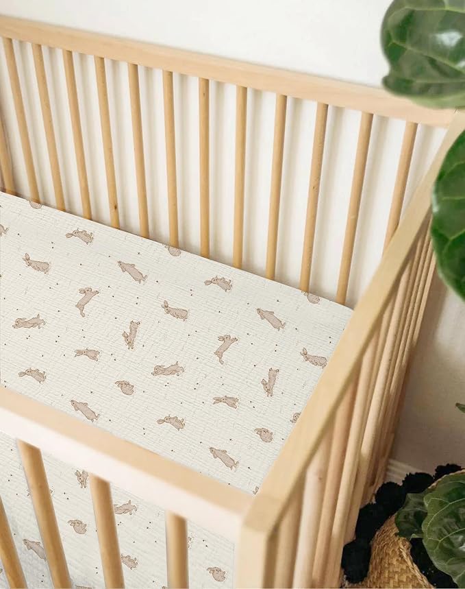 Muslin Bedside Bassinet Sheets 2 Pack, 33x20 Fitted Ultra Soft & Breathable - Image 6