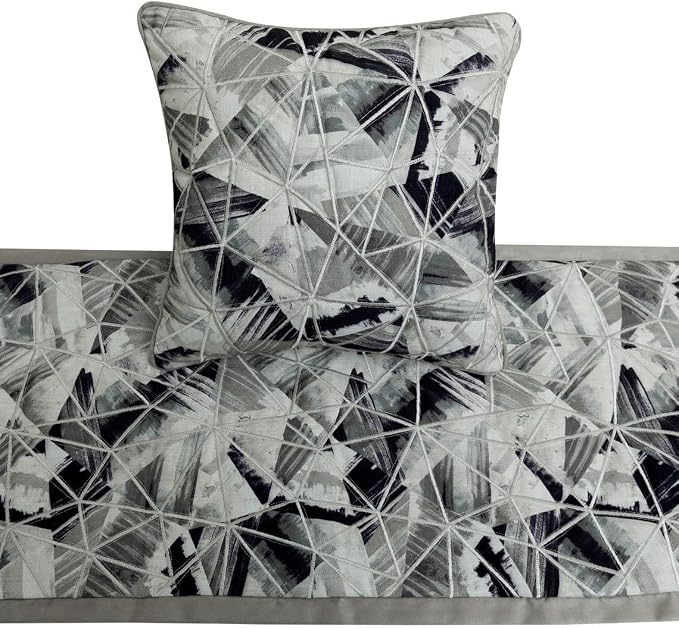 The HomeCentric King/Queen/Twin Grey Decorative Queen 74"x18" Bed Runner - Image 2