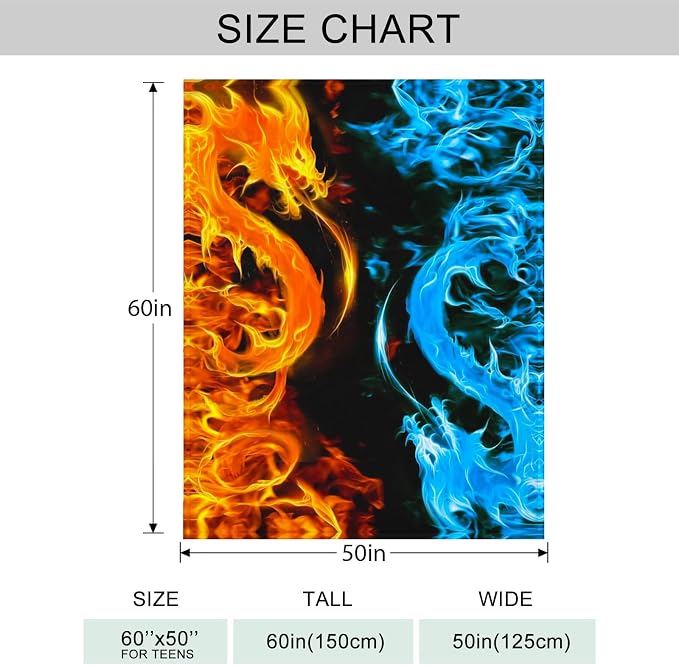 Ice & Fire Dragon Throw Blanket - Image 4