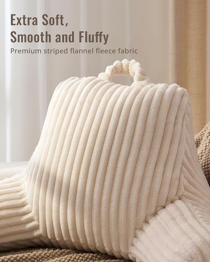 Blissful Diary Reading Pillow for Sitting in Bed, Flannel Back Pillow Bed - Image 2