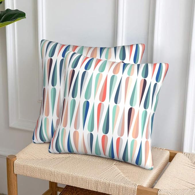 bassyil Mid Century Retro Drop Throw Pillow Covers Decorative Linen Pillow - Image 6