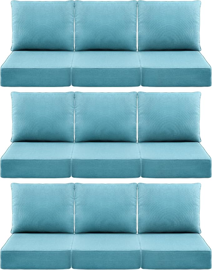 Luxury 6" Outdoor Cushions for Patio Furniture, Fade Resistant Couch Chair by Pugire