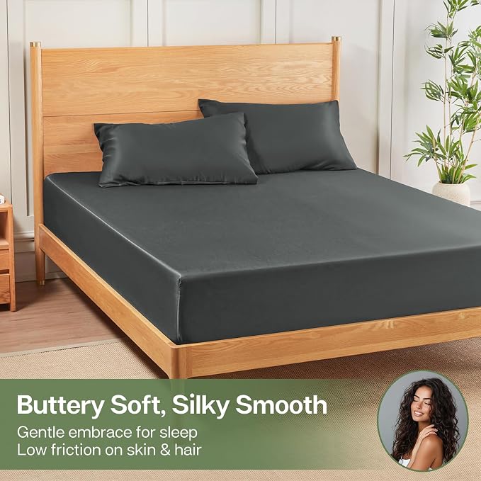 MR&HM King Fitted Sheet Only, Ultra-Soft Rayon Derived from Bamboo & Polyester - Image 4