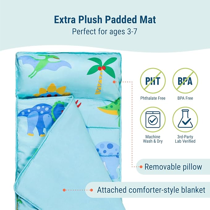 Wildkin Kids Microfiber Nap Mat – Soft Sleep Mat - Image 3