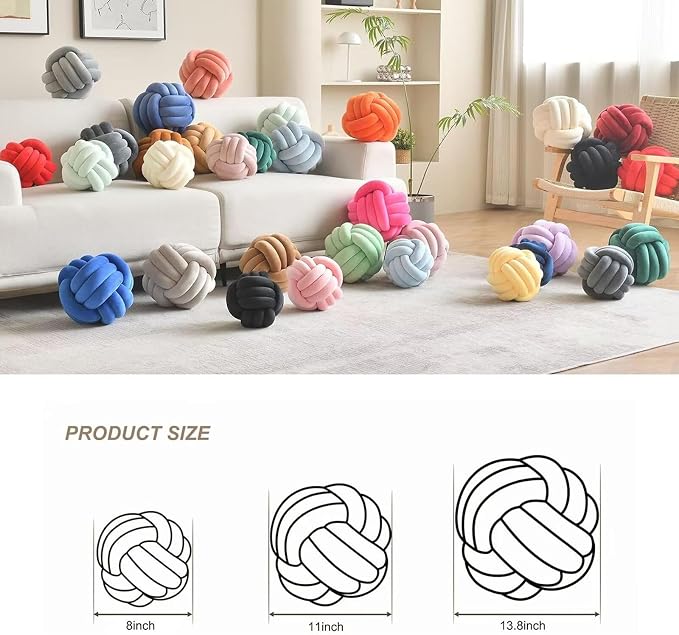 Decorative Throw Knot Pillow Ball - Image 2