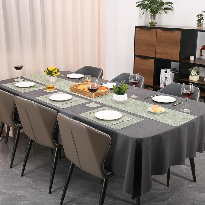 Table Runners 94 Inches Long, Dual-Sided Faux Leather Farmhouse Table Runner - Image 6