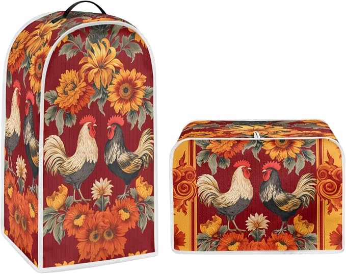 Rooster Kitchen Blender Dust Cover Sunflower Bread Maker Toaster Protector by Pointodoor