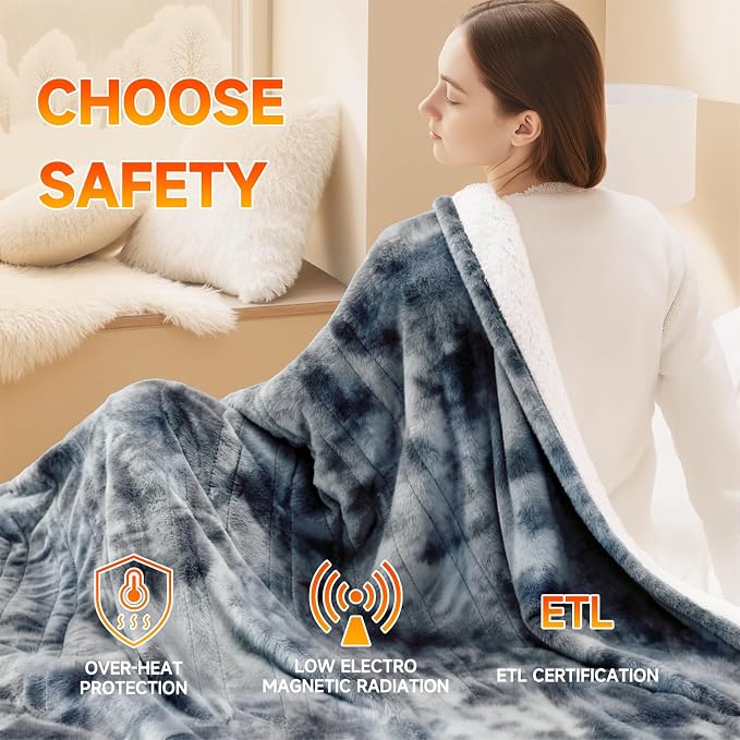Heated Blanket Electric Throw Blanket 50"x60" Fast Heating Electric Blanket - Image 5