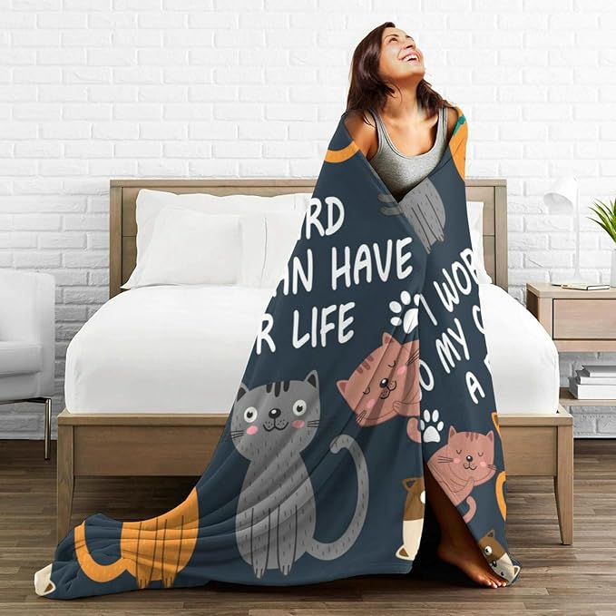 HGOD DESIGNS Cats Throw Blanket Funny Cat Blanket Animals Pet Pattern s Flannel - Image 5