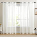 Dreaming Casa White Sheer Curtains 84 Inches Long, Rod Pocket & Back Tab Light by DreamingCasa
