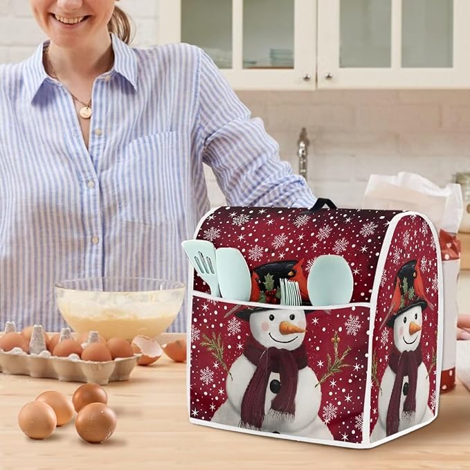 Christmas Mixer Cover for Kitchen Aid 6-8 Qt Mixer, Snowman Small Appliance - Image 2