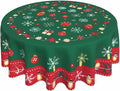 Merry Christmas Round Tablecloth 60 Inch, Decorations Round Table Cloth by GJLNTRF